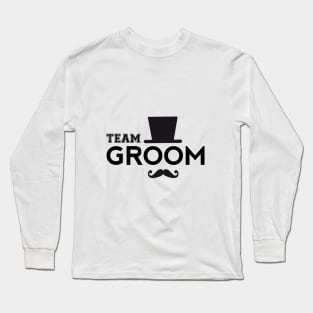 Team Groom t-shirt with hat and mustache Long Sleeve T-Shirt